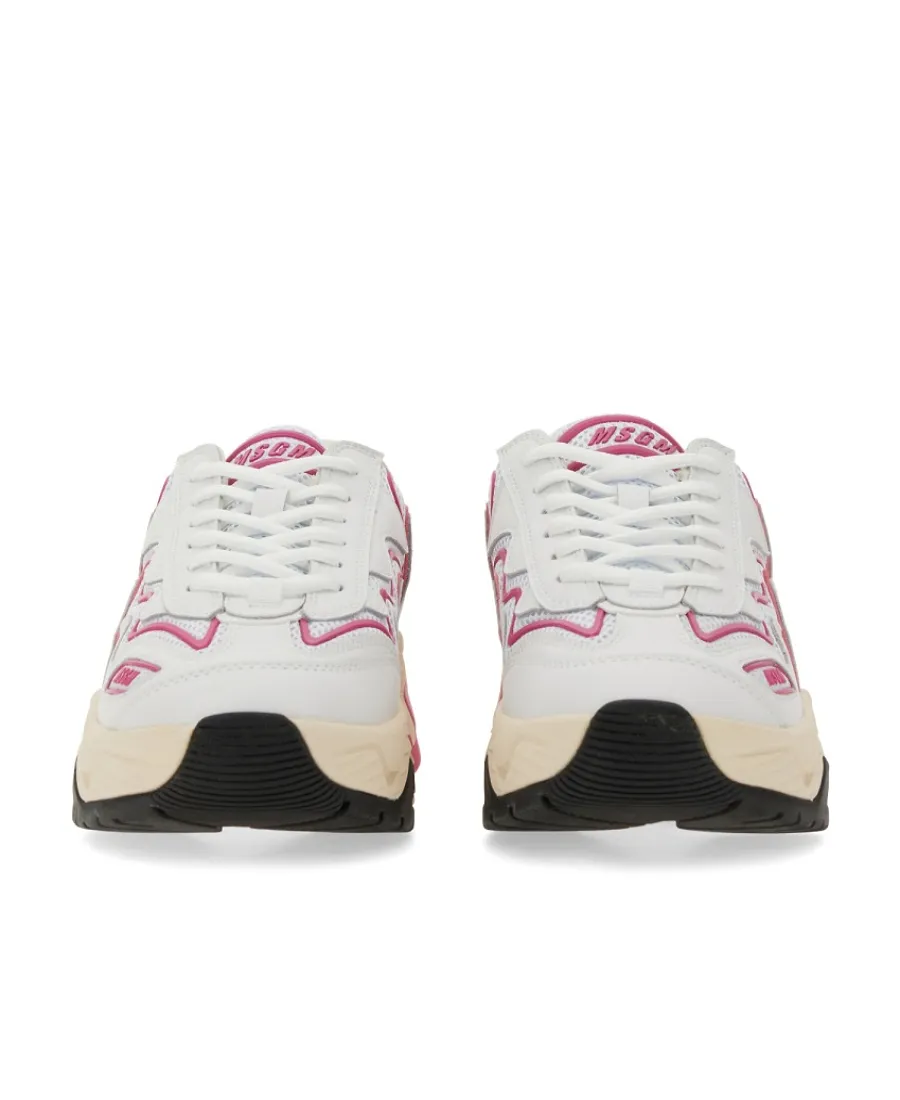 Msgm Panelled Lace-Up Sneakers