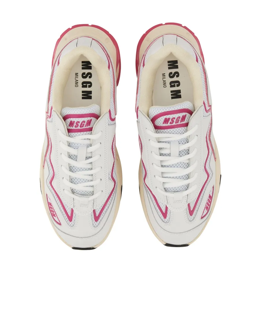 Msgm Panelled Lace-Up Sneakers
