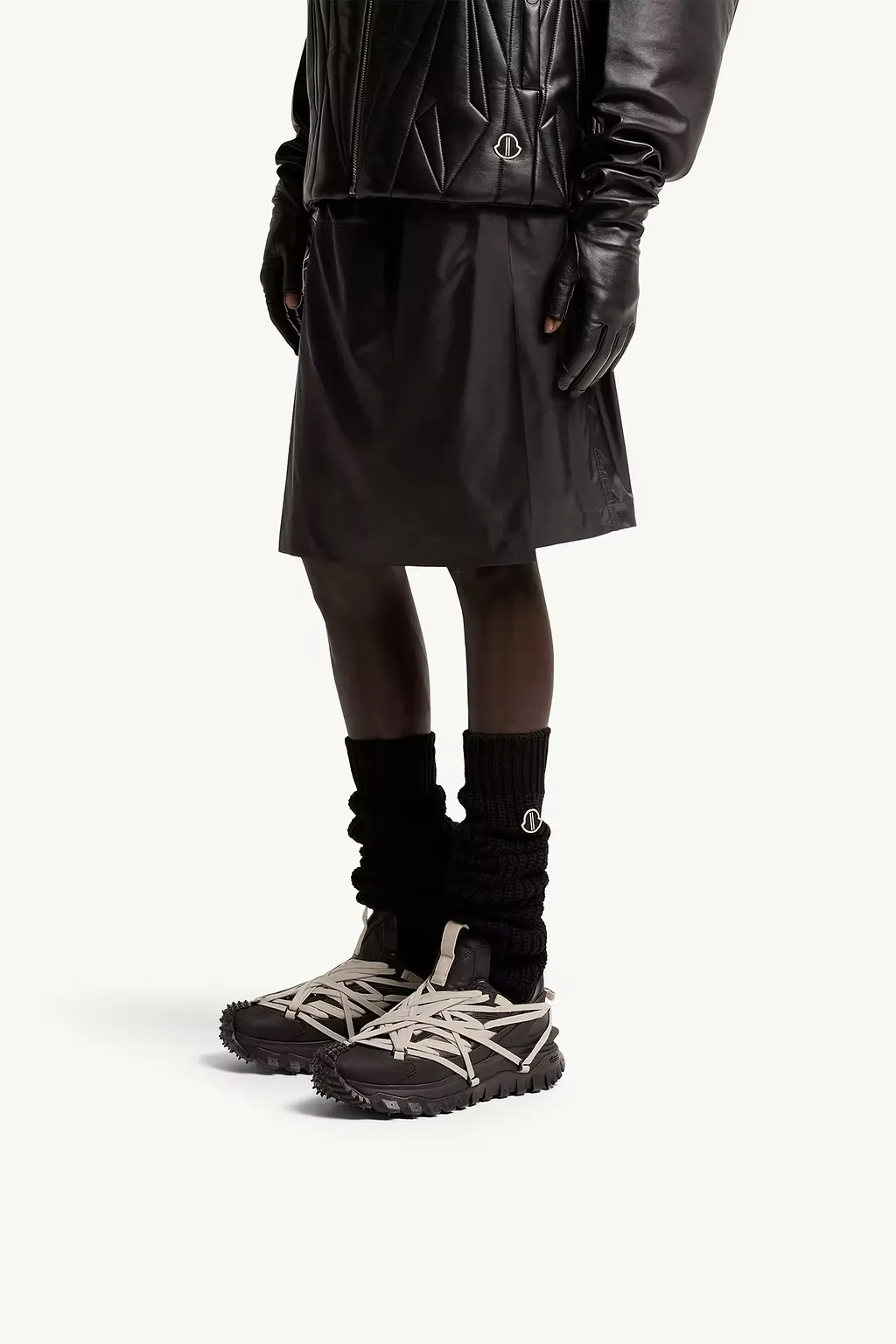 Moncler + Rick Owens Trailgrip Megalace Leather Sneakers