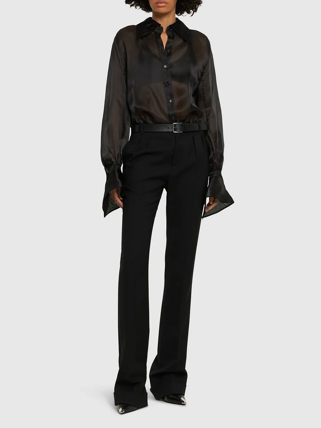 Button Long-Sleeved Jumpsuit