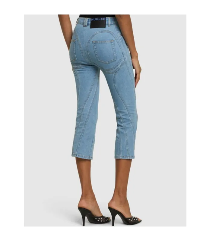 Belt-Loop Three-Quarter Jeans