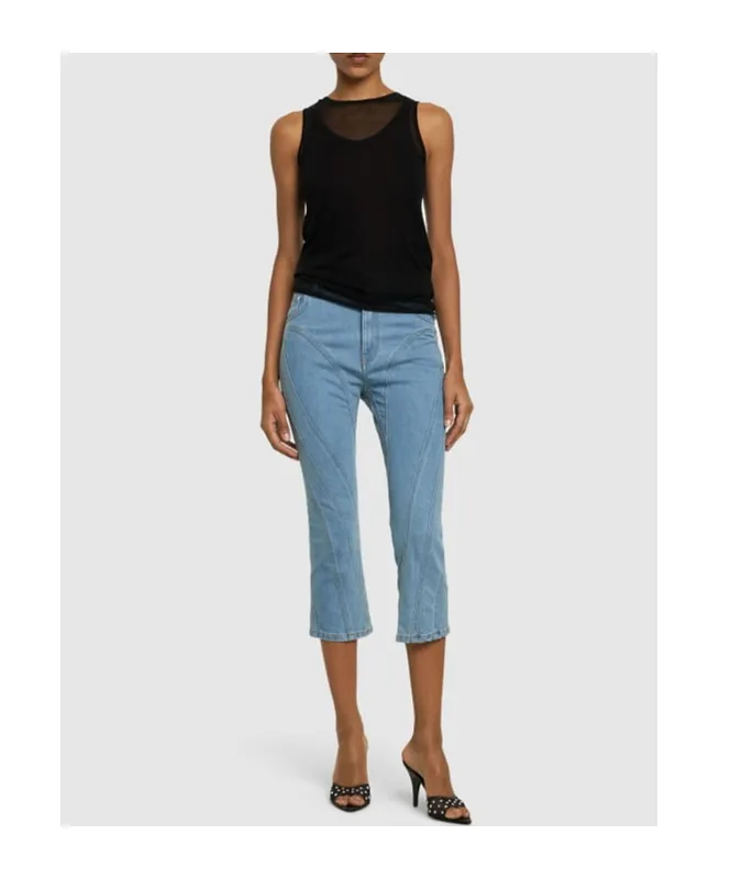 Belt-Loop Three-Quarter Jeans