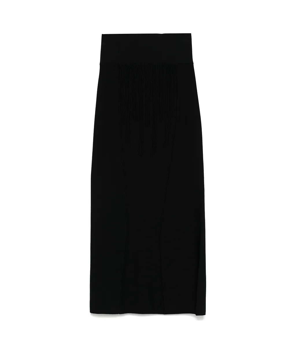 Mugler Boning Detailed High Waist Midi Skirt