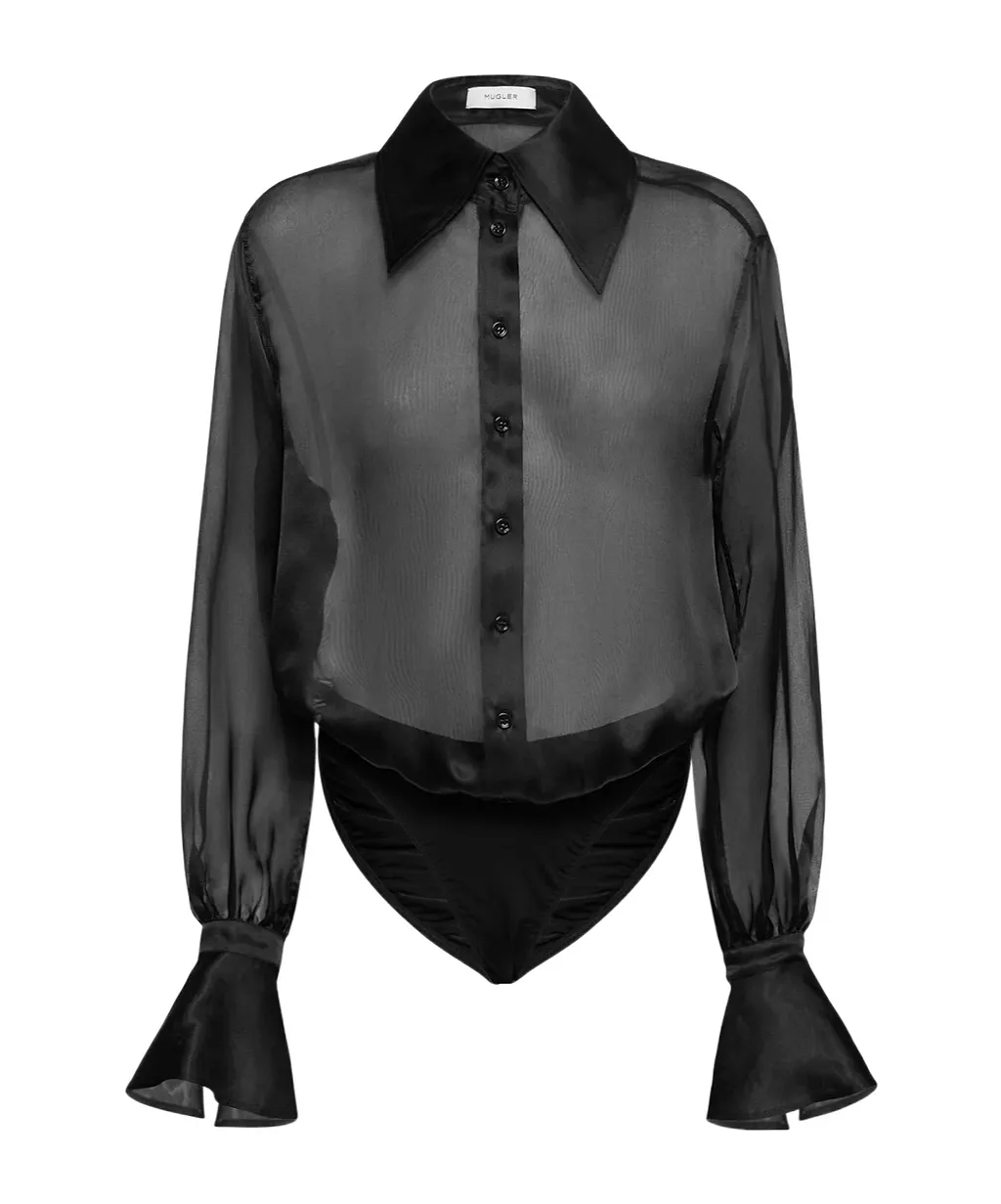 Button Long-Sleeved Jumpsuit