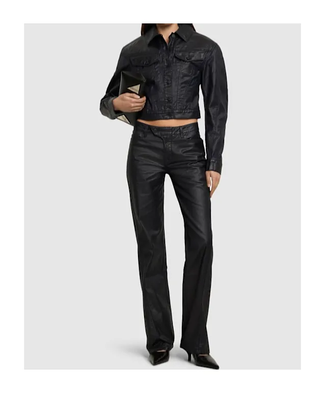 Embossed Patch Denim Jeans