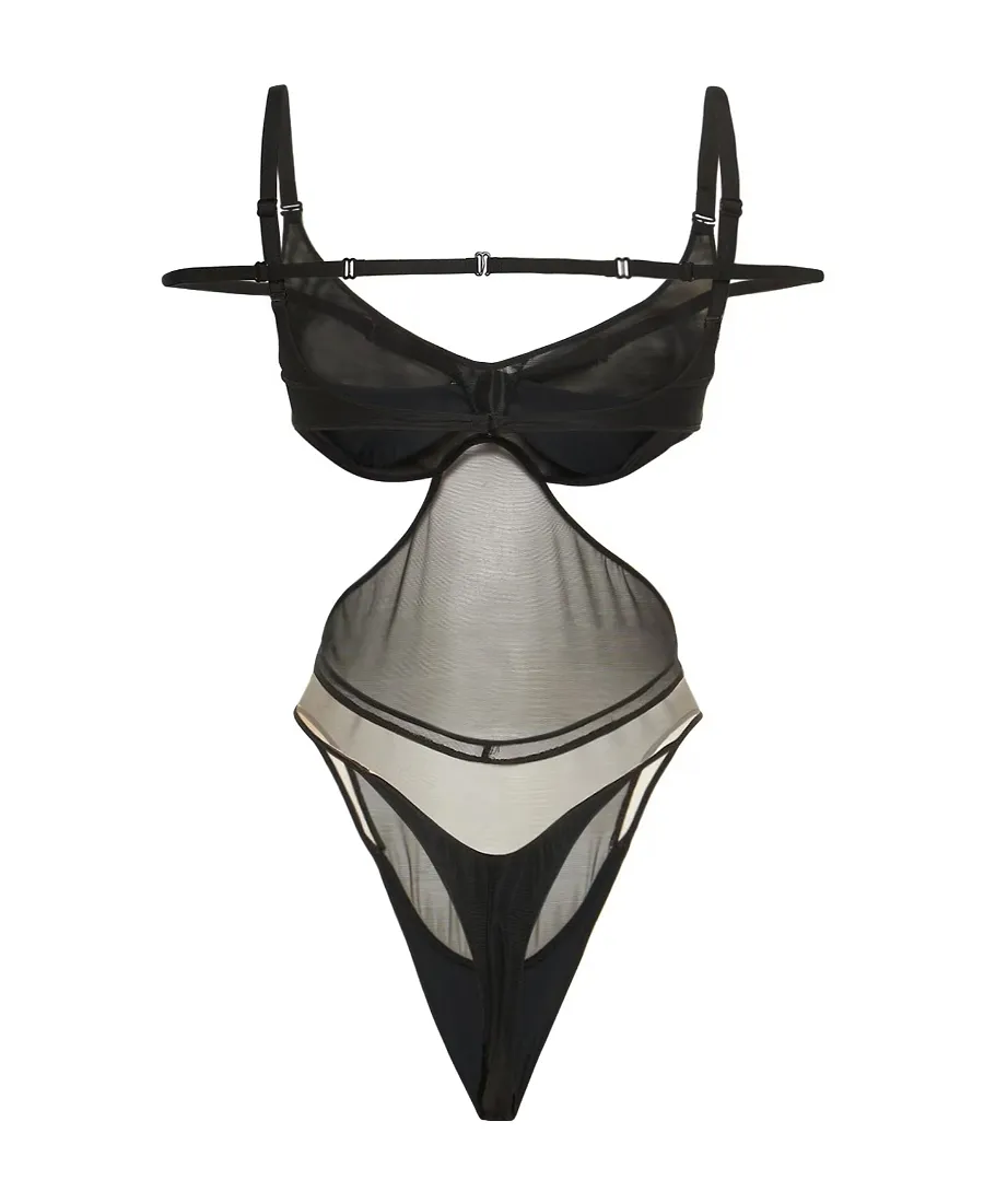 Hollowed-Out Gauze Bodysuit