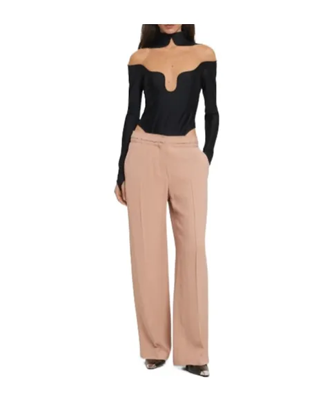Hook And Button Straight Pants