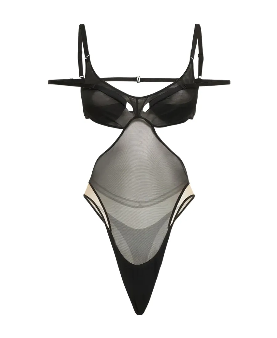 Hollowed-Out Gauze Bodysuit