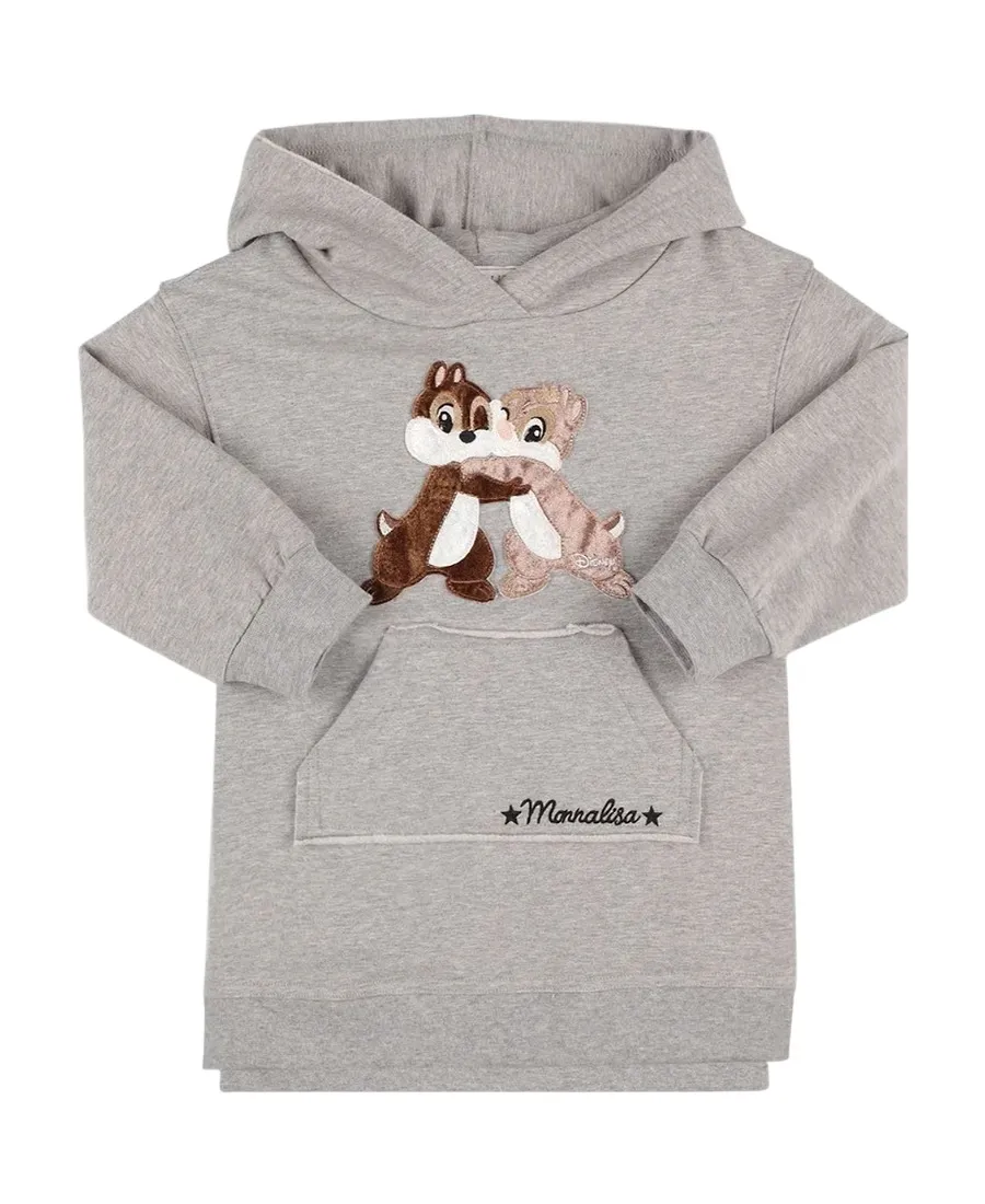 Chip Dale Patch Cotton Hoodie Dress N