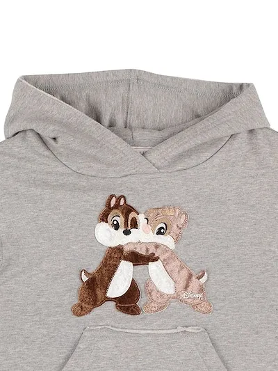 Chip Dale Patch Cotton Hoodie Dress N