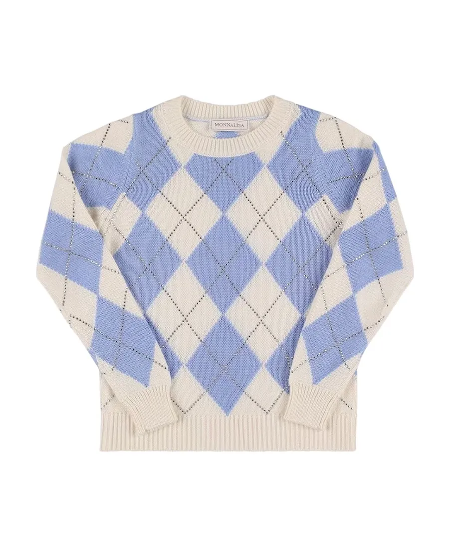 Diamond Pattern Knitted Sweater