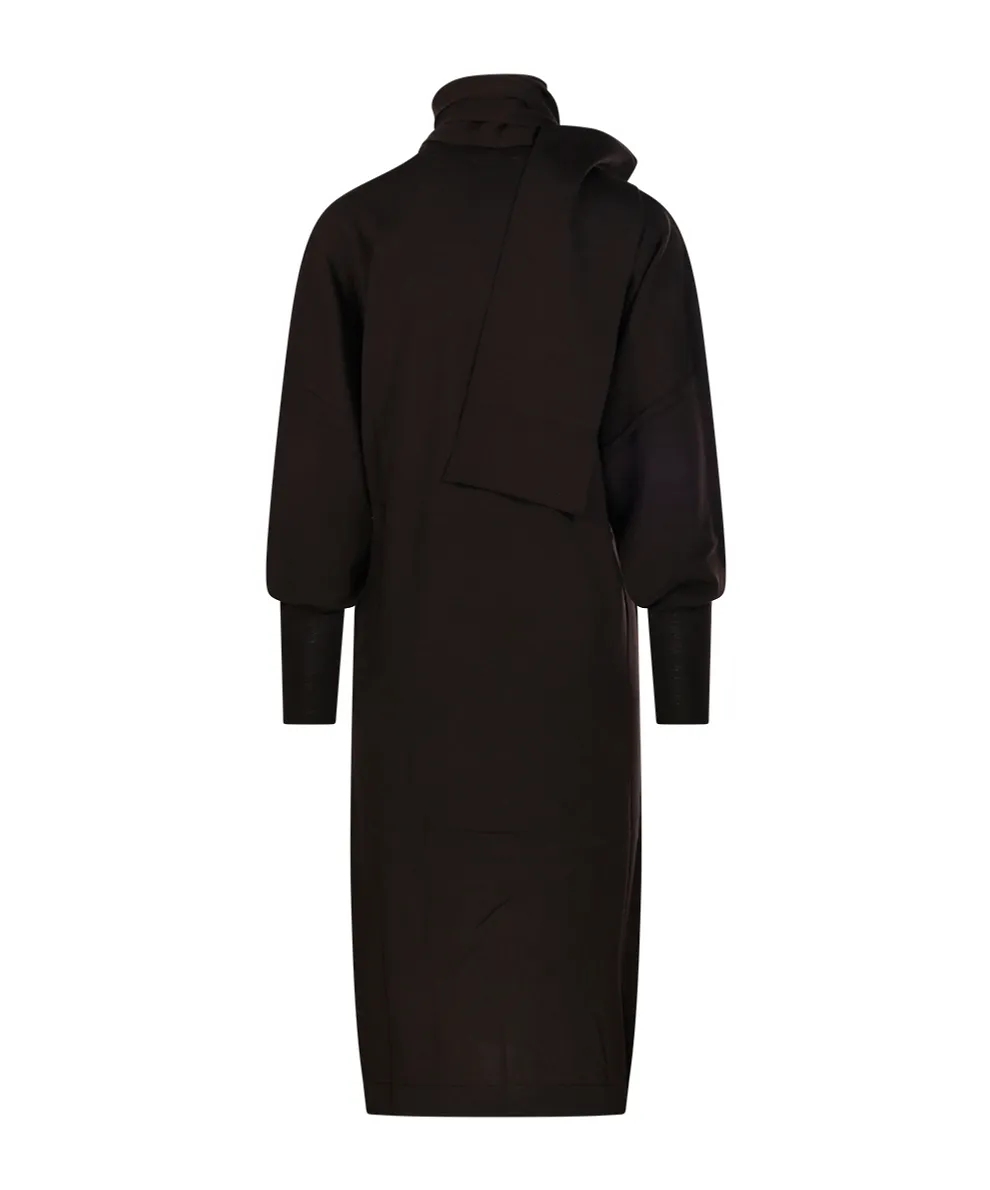 V-Neck Balloon-Sleeve Dress