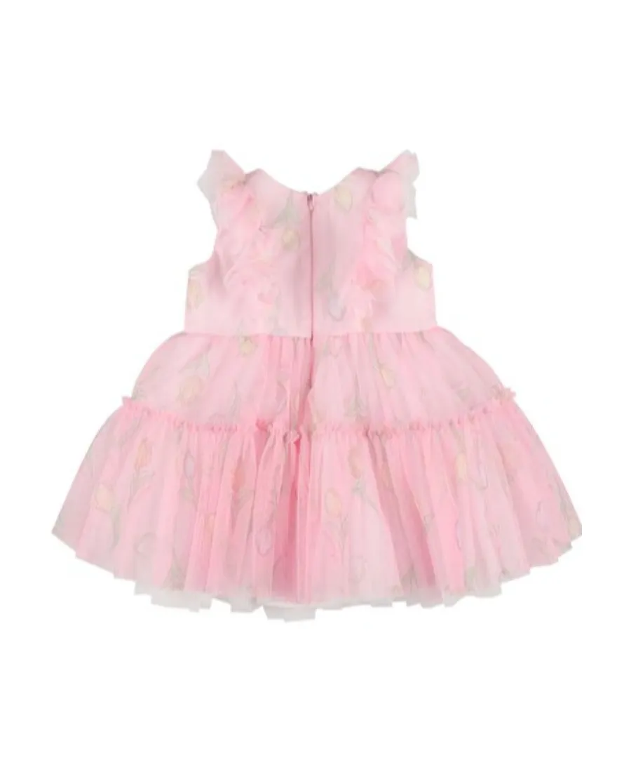 Flower Printed Tulle Dress