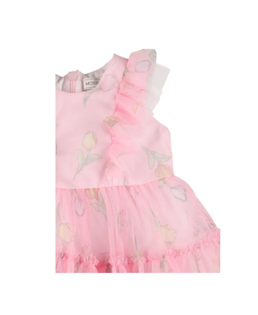 Flower Printed Tulle Dress
