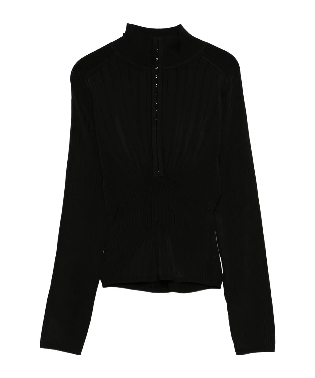 Mugler Ribbed Knit Top