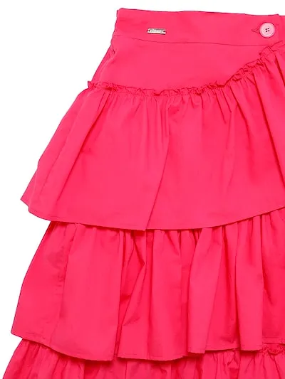 Layered Cotton Poplin Long Skirt