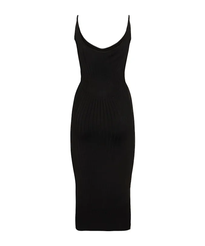 Ribbed Knitted Midi Dress