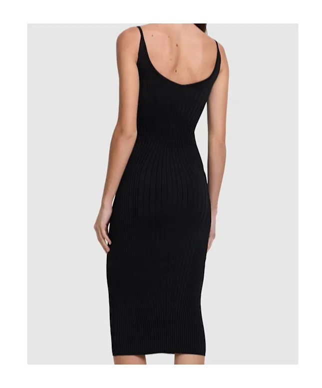 Ribbed Knitted Midi Dress