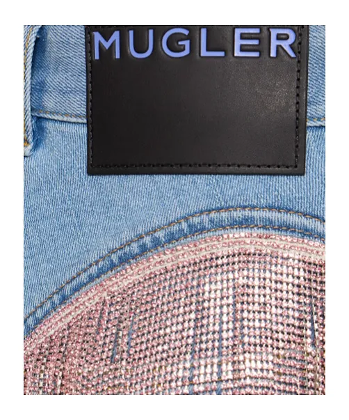 Ruffle-Trimmed Denim Shorts