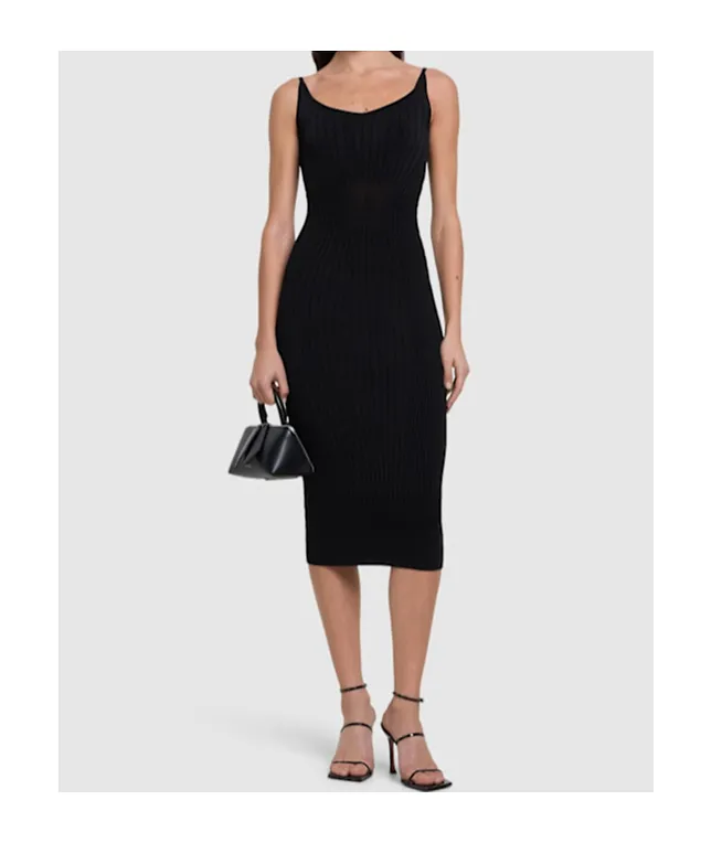 Ribbed Knitted Midi Dress