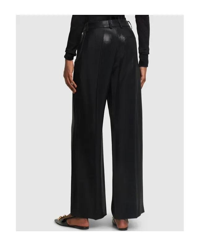 Shiny Wool Slouch Pants