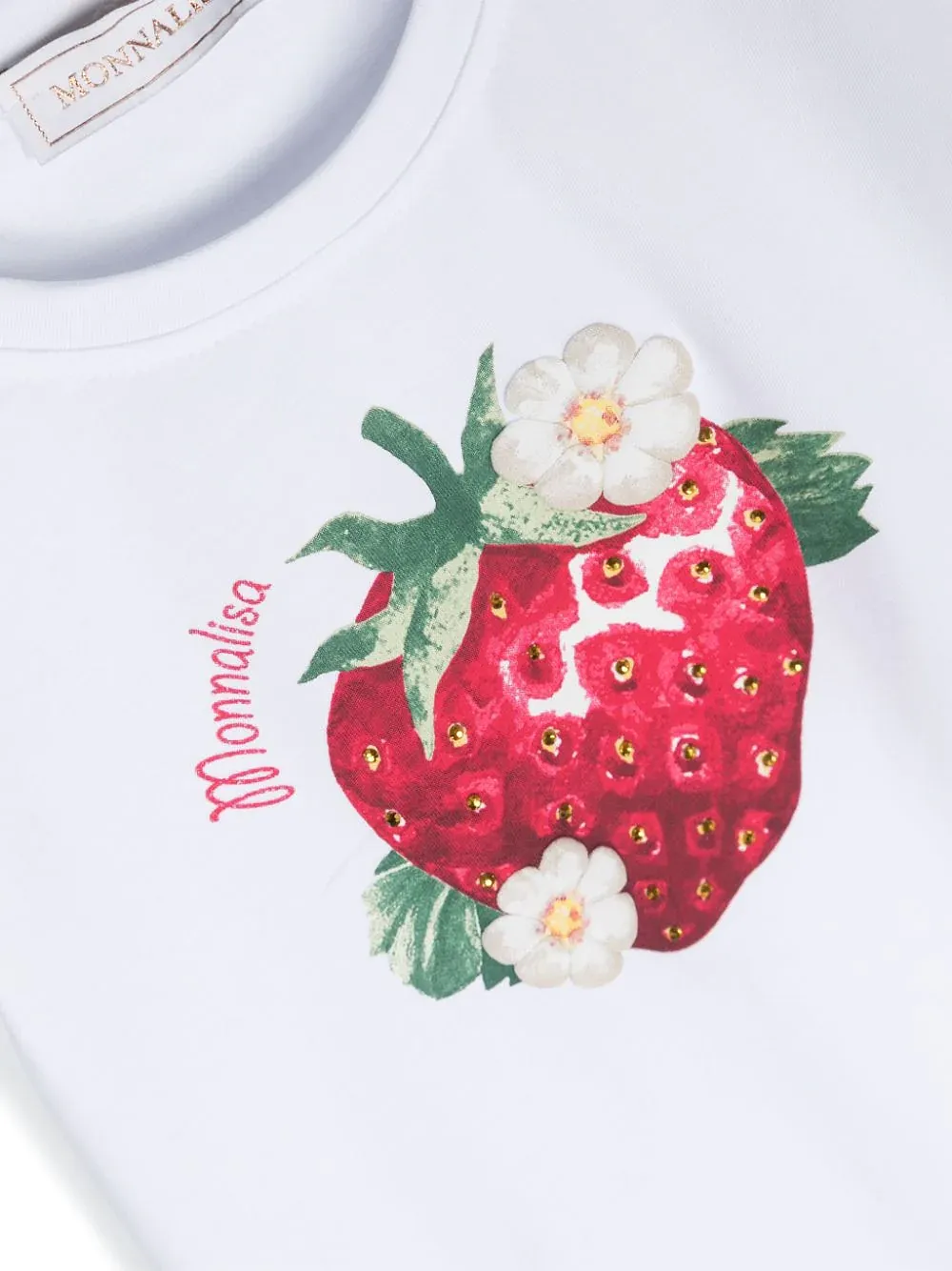 Monnalisa Fruit-Printed Crewneck T-Shirt