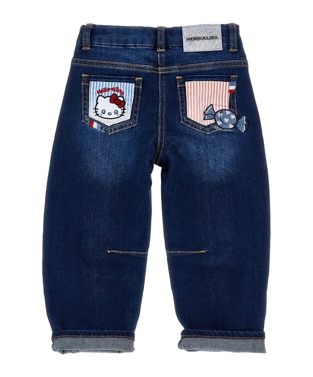 Monnalisa X Hello Kitty Straight-Leg Fringed Jeans