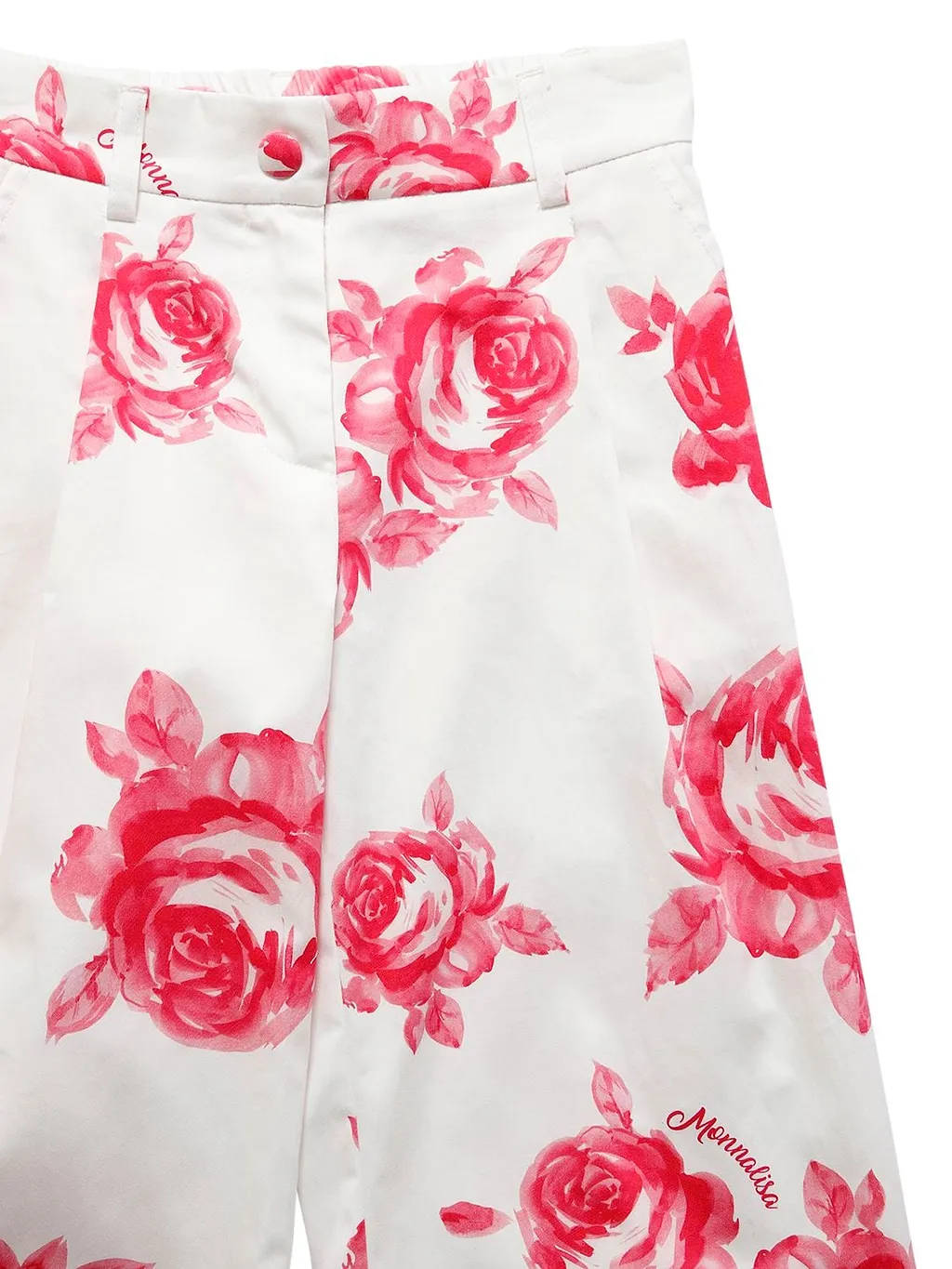 Printed Cotton Satin Wide-Leg Pants