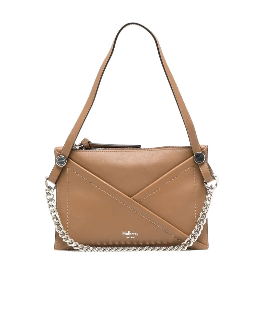 M Zipped Leather Shoulder Bag