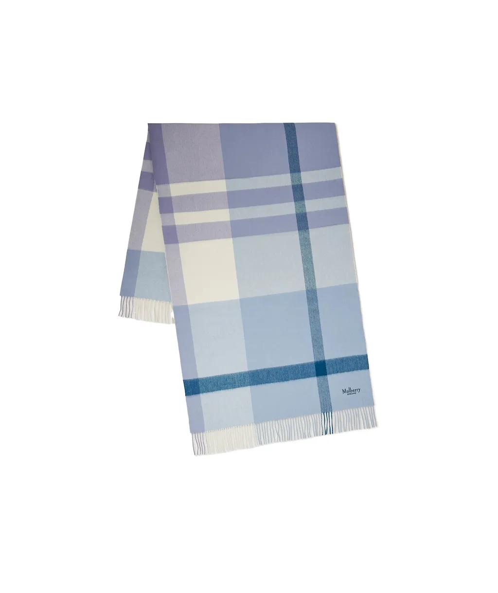 Large Plaid Wool Scarf