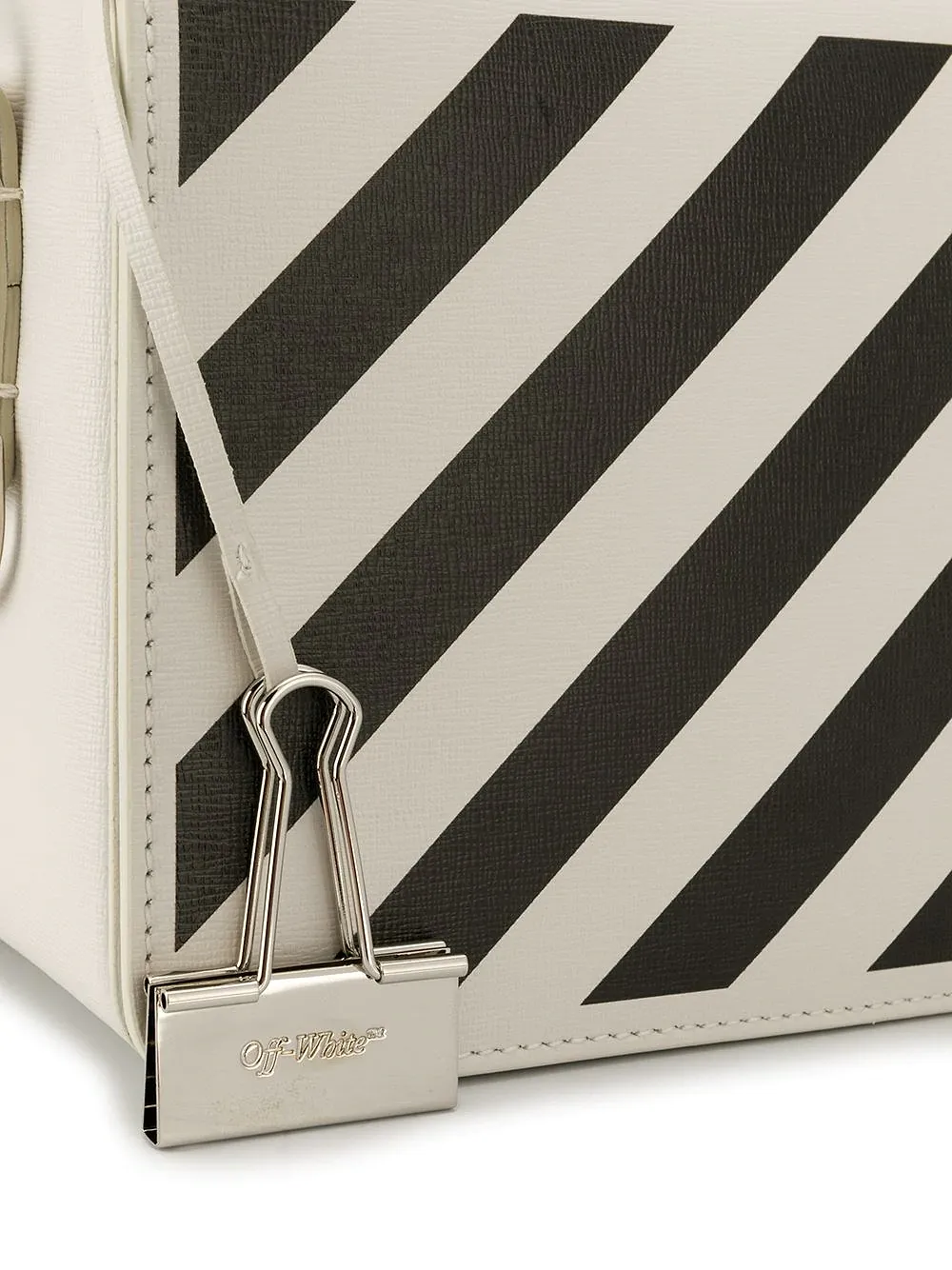 Binder Clip Diagonal-Stripe Shoulder Bag