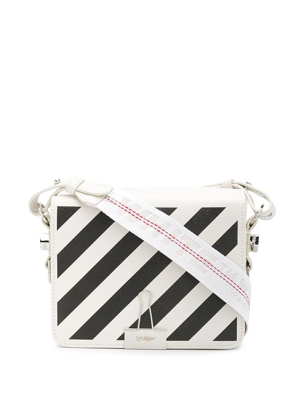 Binder Clip Diagonal-Stripe Shoulder Bag