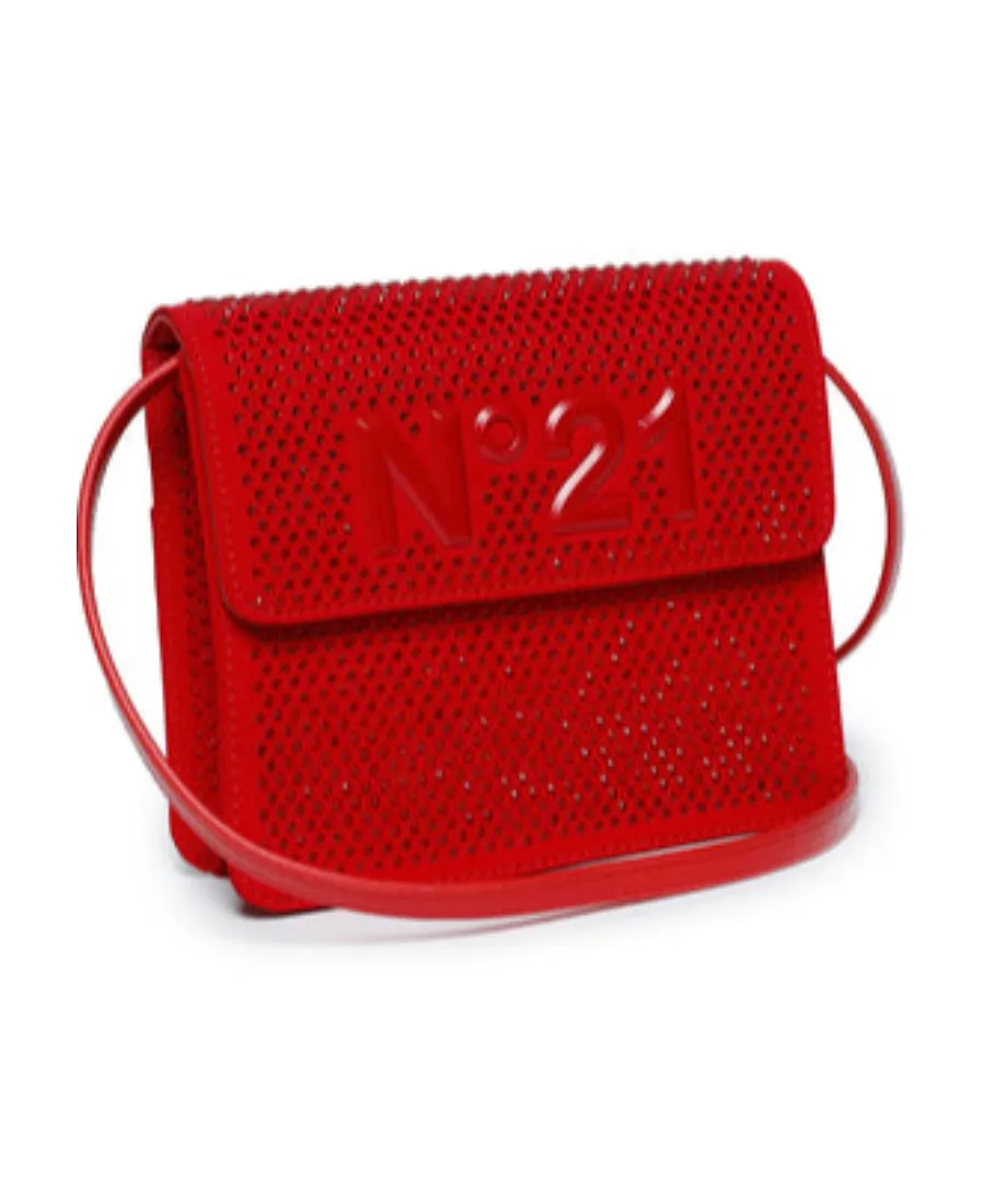 N°21 Kids Logo Embossed Embellished Shoulder Bag