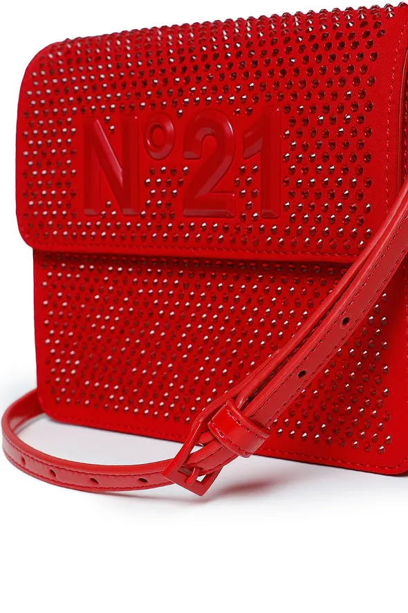 N°21 Kids Logo Embossed Embellished Shoulder Bag