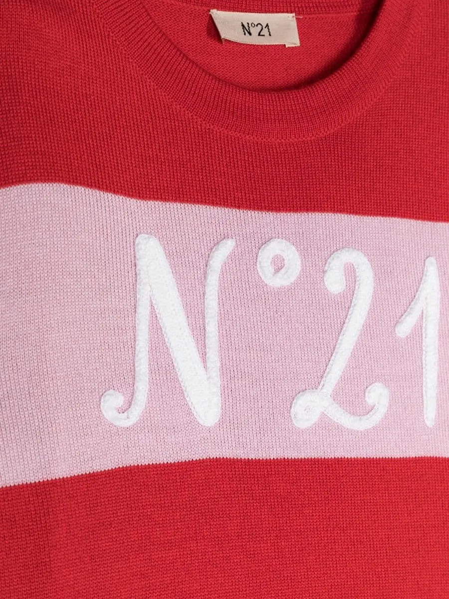 N°21 Kids Logo Embroidered Knitted Jumper