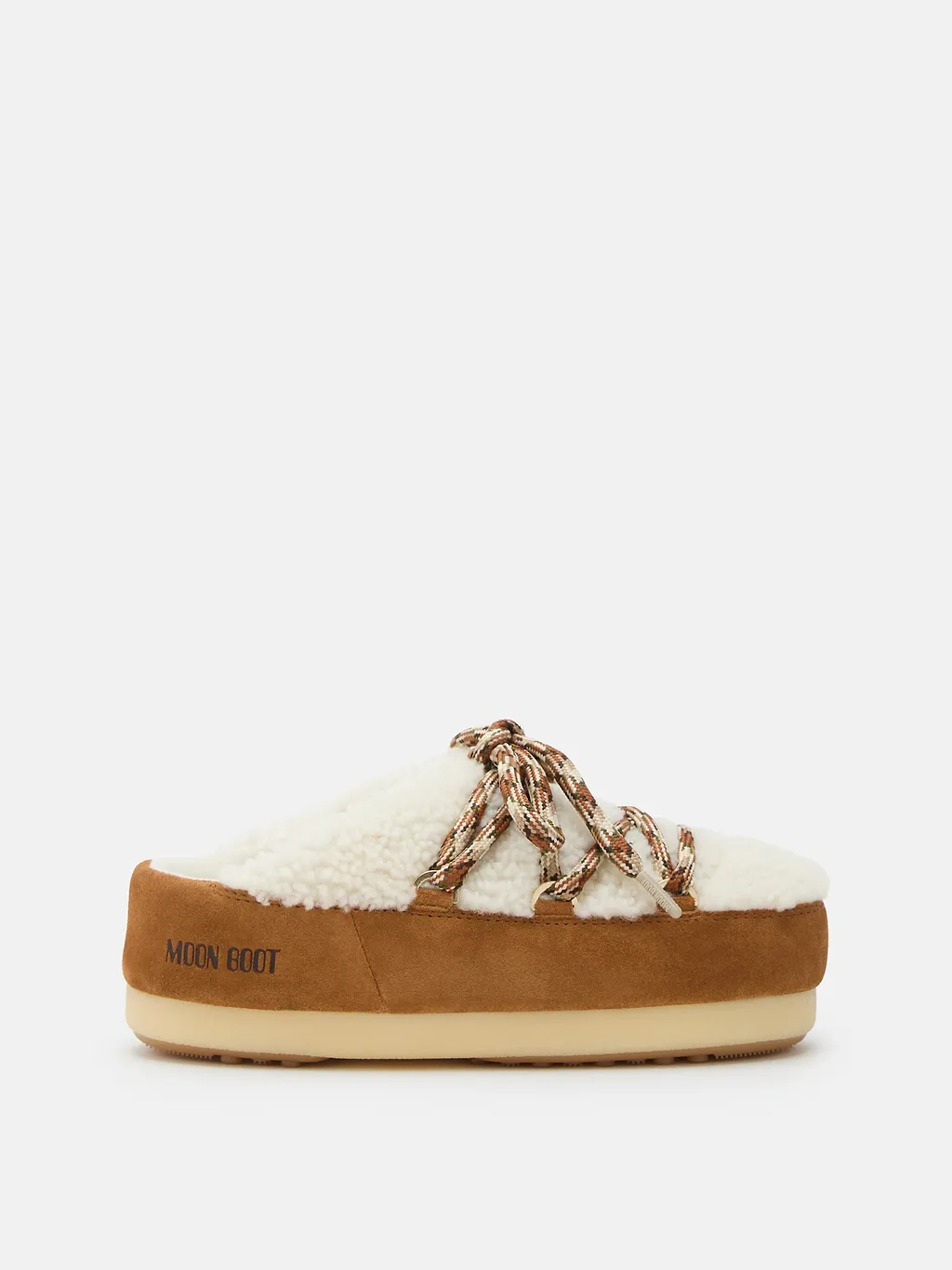 Shearling-Trim Lace-Up Sandals