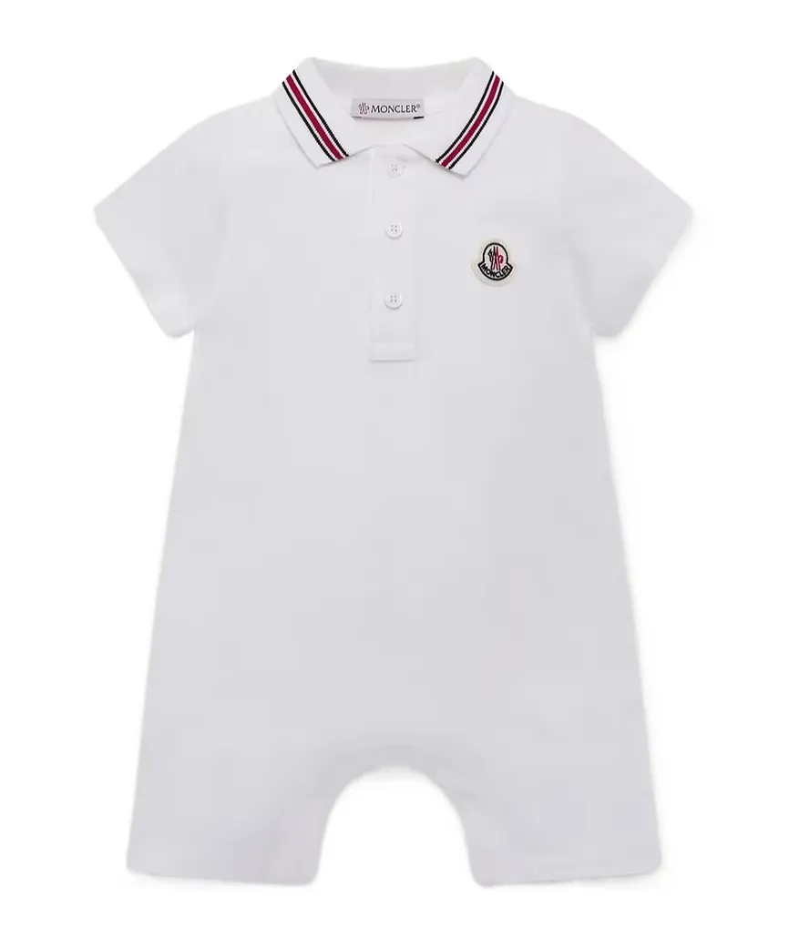 Logo Patch Polo-Collar Romper