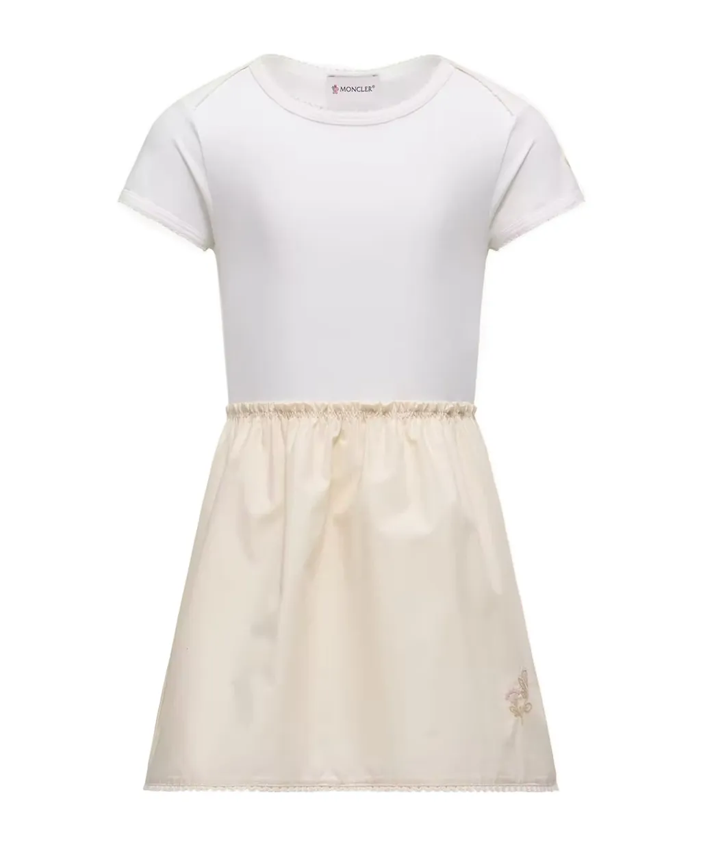 Moncler Enfant Short Sleeve Logo Patch Dress