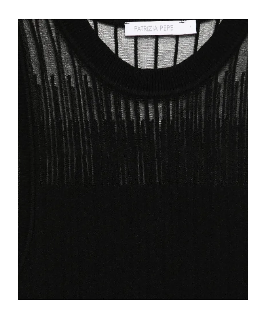 Sheer Panel Knitted Top