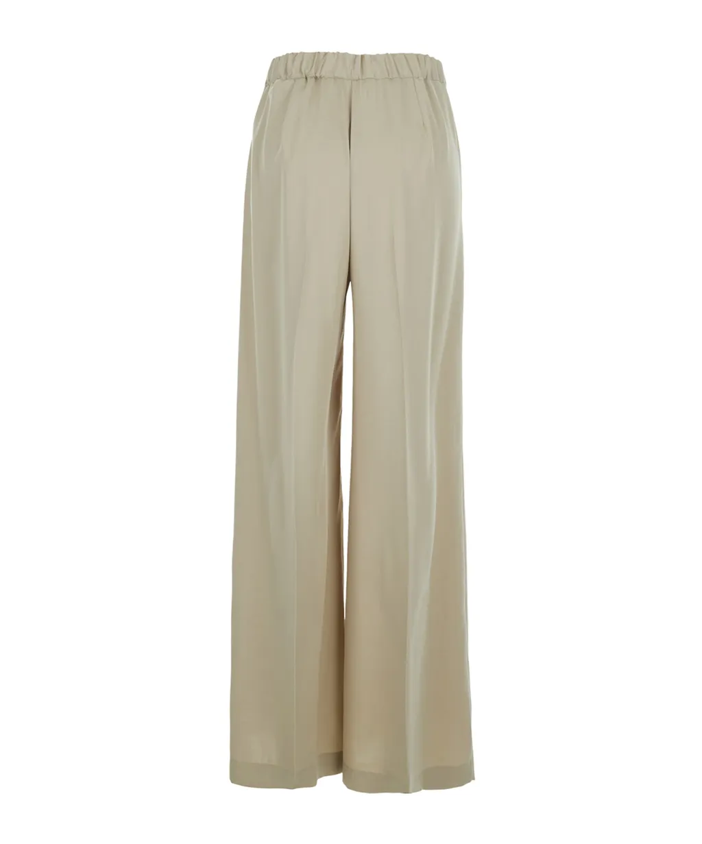 Elasticated-Waist Palazzo Pants