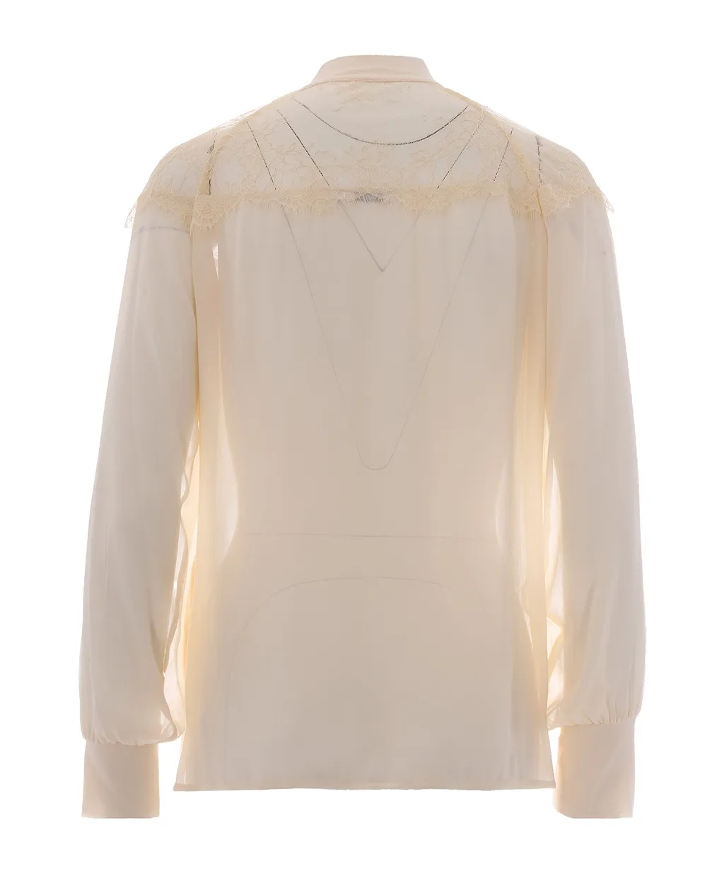 Patrizia Pepe Sheer Lace Panel Top