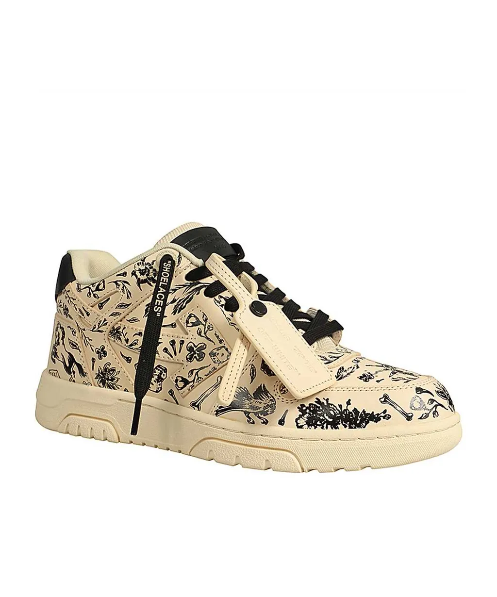 Out Of Office Graphic-Print Leather Sneakers