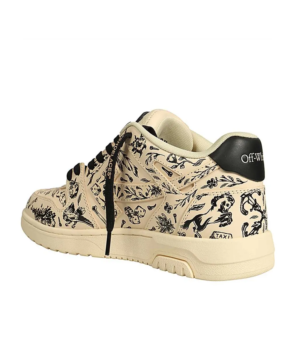 Out Of Office Graphic-Print Leather Sneakers