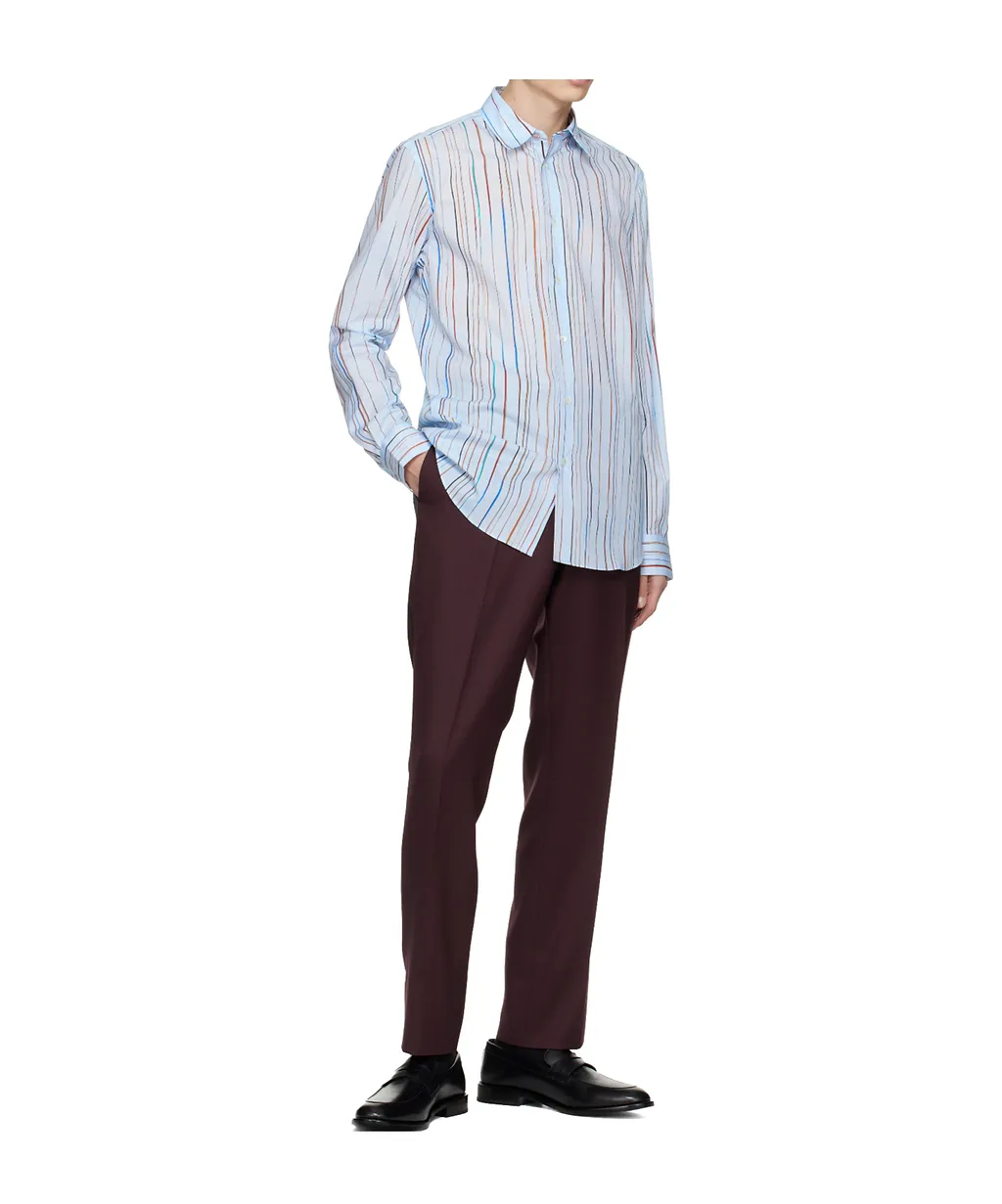 Classic Pinstripe Long-Sleeved Shirt
