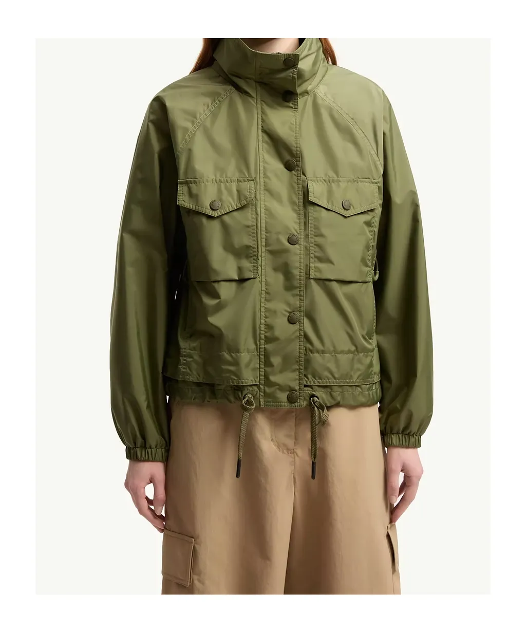 Moncler Grenoble High-Neck Drawstring Coat