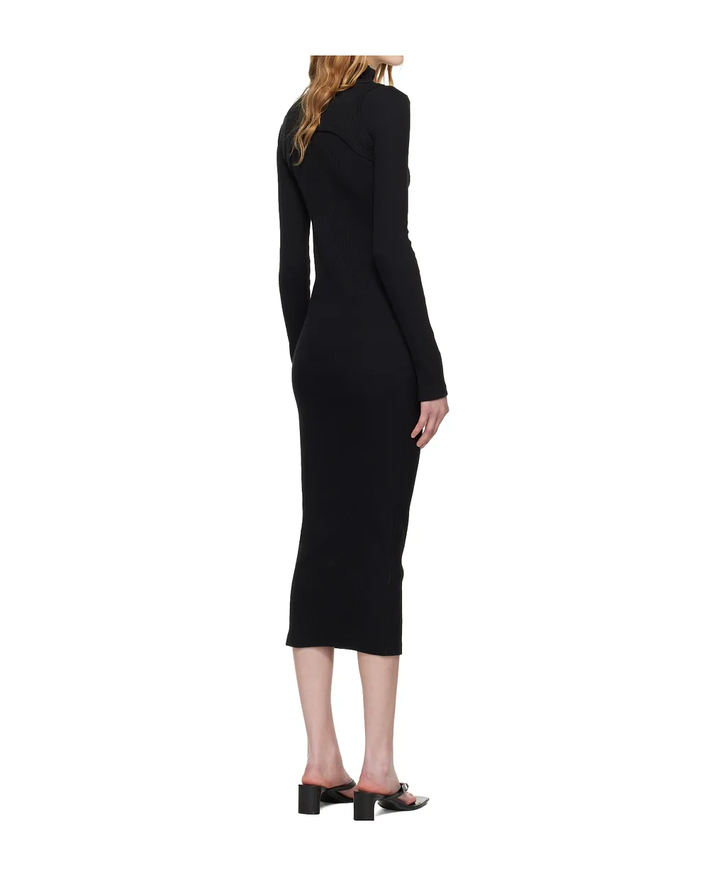Ribbed Round Neck Long Dress
