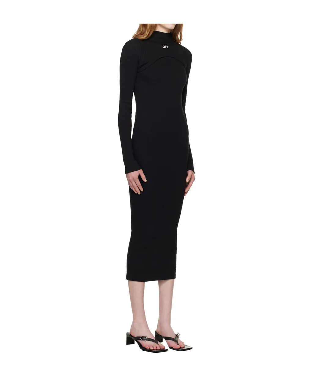 Ribbed Round Neck Long Dress