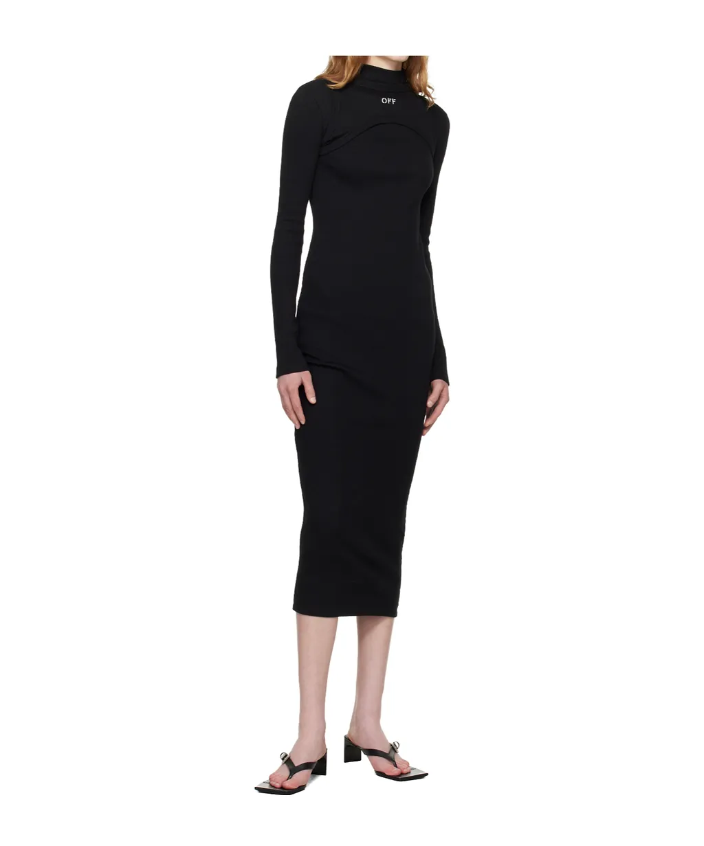 Ribbed Round Neck Long Dress