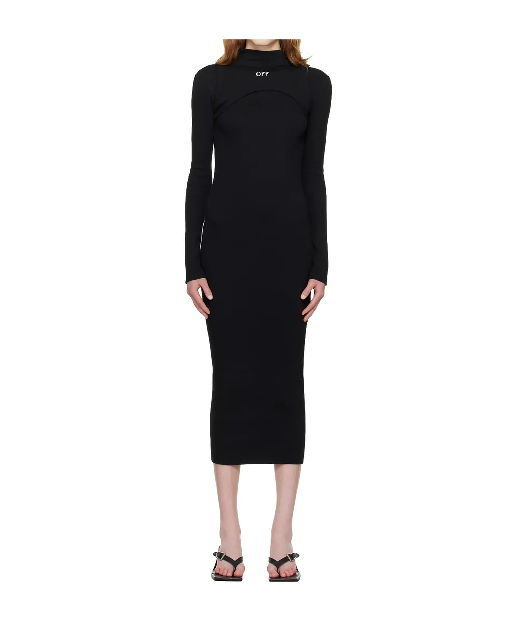 Ribbed Round Neck Long Dress