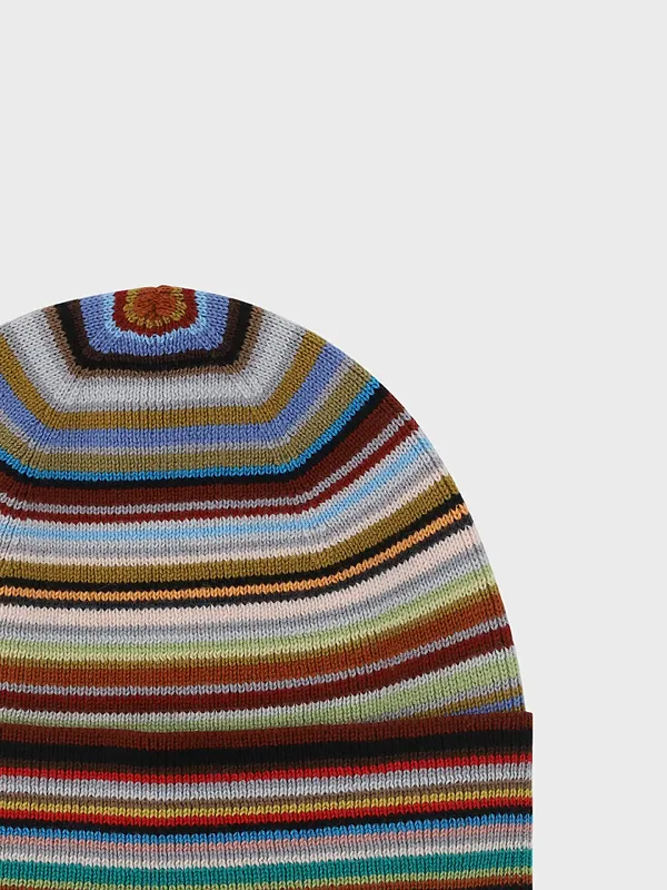 Paul Smith Striped Intarsia-Knitted Beanie